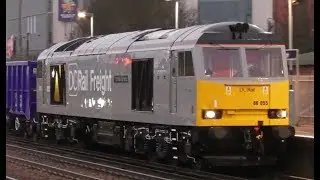 DC Rail Freight Class 60 - 60055 Passes Eastleigh For Westbury - Tuesday 10th December 2019