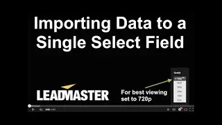 Importing Data to a Single Select Field