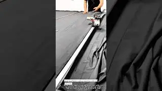 Work tool fabric cutting machine with rail precision