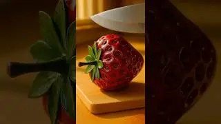 AI ASMR Cutting Glass Fruit - Strawberry Cut Open  #ASMR #SatisfyingVideo #veo3