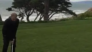 Slow mo golf swing Olympic Club Michael Farley stunning Cliffs golf course #golf #slowmotion