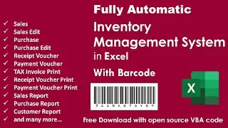 Inventory Management System in Excel with Barcode Scanner |Open Source VBA | FREE download