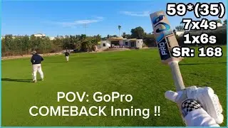 Comeback Innings of 59 Runs NotOut in 35 deliveries with 7 fours and 1 Six on a Difficult Spin Track