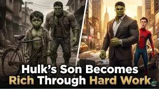 Hulk's Son Becomes Rich Through Hard Work. From Poor to Rich Hulk's Son Story. Ai Superhero Story