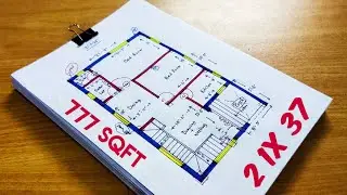 777 sqft house plan II 21 x 37 ghar ka naksha II 21 x 37 home design