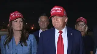 Donald Trump speaks at Joint Base Andrews about $16m Paramount settlement