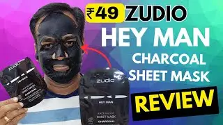 ⭐ Zudio Hey Man Charcoal Sheet Mask Review | Honest Skincare Test