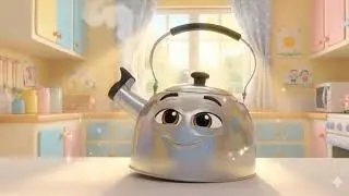 Dancing Kettle Song for Kids | Fun Rhyming Animation | Cute Kitchen Dance Rhyme