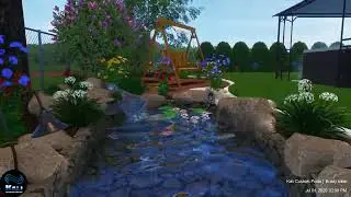 Jerrod's new pool with raised water features