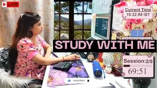 LIVE 12 Hours Study With Me (90 min study + 10 min break) | 🌧️ Rain & Thunder Sound | Pomodoro