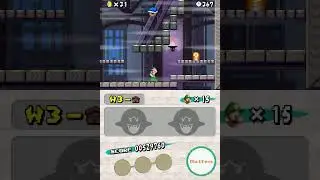 New Super Mario Bros.: World 3 Ghost House Power Up in Stairs Glitch