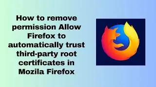 How to remove permission Allow Firefox to automatically trust third party root certificates in Mozil
