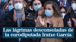 Las l&aacute;grimas desconsoladas de la eurodiputada Iratxe Garc&iacute;a en el homenaje a David Sassoli