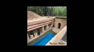 This House is Made Only with Mud! No Cement No Bricks 100%Natural Build#MudHouse #NatureBuild#Shorts