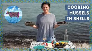 Cooking Mussels on Fire by Seashore - How to Cook Mussels in Shells - Slow Living Cooking No Talking