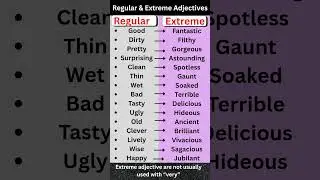 Regular vs Extreme Adjectives in English | Daily Use English #shorts  #education