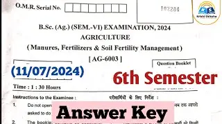 manure fertilizer and soil fertility management 6th semester paper solution 2024