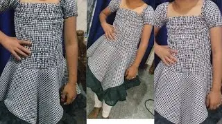 fancy frock cutting and stitching 6and 7 year Halter Neck Handkerchief/Baby frock