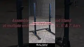 Adjust the Body Solid's SPR250 Squat Stand to fit 5', 6', or 7' Olympic bars  #squats #bodysolid