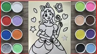 🌸🦋 Cute Girl Holding Flower Sand Art Coloring | Creative Sand Painting Video for Kids