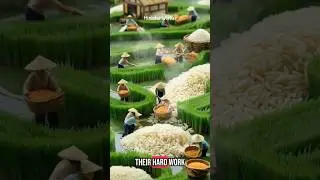 Tiny Workers Harvesting Giant Rice #shorts #tinyworkers #viral