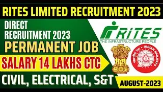 RITES Limited recruitment 2023 Salary 14 Lakhs for Civil Engineer