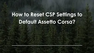How to Reset CSP Settings to Default Assetto Corsa?