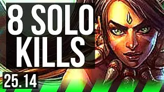 NIDALEE vs ZED (JGL) | 8 solo kills, 13/2/12, Legendary, 35k DMG | EUW Master | 25.14