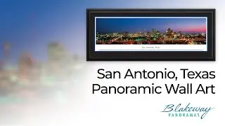 San Antonio, Texas Skyline Panoramic Art Print - Blakeway Panoramas Wall Decor - SAT1B