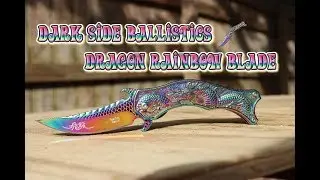 Dragon Scale Rainbow Pocket Knife - Dark Side Blades (DS-A019)