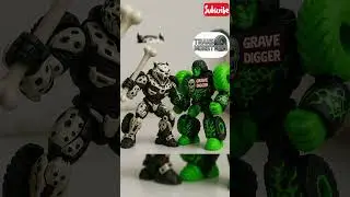 Monster Mutt Dalmation And Grave Digger Transmonstters are Fighting #shorts