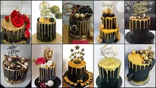🎂Golden Drip Cake Design 2023/Black And Gold Cake/Golden Cake/Drip Cake/Black Cake Design