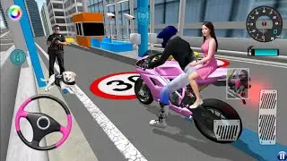 A Pink Honda 70 Racing Motor Bike In School Area 3D Driving Class Simulator #Dil Jalay Gamer#