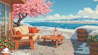 Quiet Spring Balcony by the Sea 🌸 Gentle Lofi Music for Work, Study and Focus