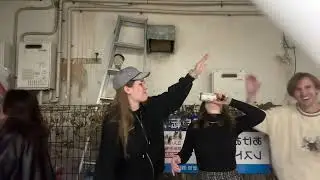 shotgunning in the bike parking lot in Tokyo 
