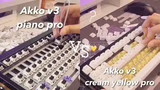Akko V3 Piano Pro 🖤 vs V3 Cream Yellow Pro 💛 | which one is better?  thocky or creamy?