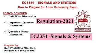 Anna University Exam Preparation - EC3354 Signals & Systems Important Questions