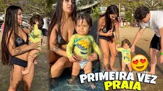PRIMEIRA VEZ DO MEU BEBÊ NA PRAIA 🥰😭
