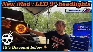 Suparee 9 inch led Halo headlights with Amber turn for JL, JLU, JT