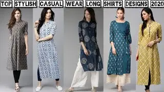 Top Stylish Casual Wear Comfortable Long Shirts Designs for Girls - Latest Shirts Collection 2020