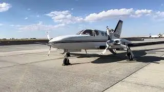 Cessna 414A with RAM VII engine conversion! Sounds so sweet!  First start!