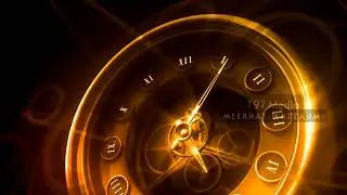 Golden Clock Background/ Motion Graphics/ Neon Effects