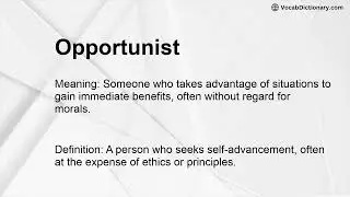 Opportunist Meaning