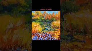 Colorful Autumn in Iowa #acrylicpainting #autumn #art