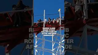 Riders climb down iconic roller coaster after mid-ride emergency