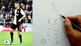 Portrait Drawing Tutorial - Cristiano Ronaldo | Ball Control (Point-to-Point Metho)