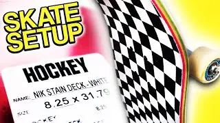 SETTING UP MY FIRST HOCKEY SKATEBOARD! *weird shape*