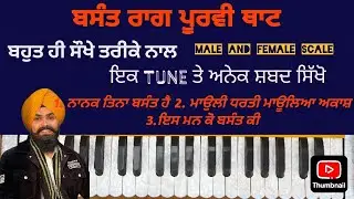 Learn Raag Basant on Harmonium. Mouli dharti, Nanak tina Basant Hai, Is man ko Basant ki. Purvi that