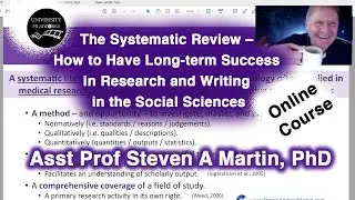Systematic Review | Research & Writing in the Social Sciences | Dr Steven A Martin | Teaching Online
