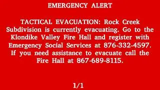 Canada Alert Ready - Tactical Evacuation Due to Flash Floods, Rock Creek Subdivision, Yukon